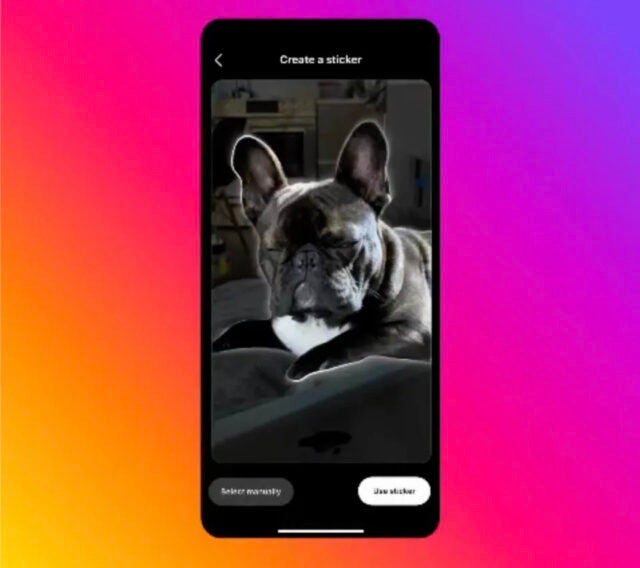 Shot of Instagram's new sticker creation feature in testing