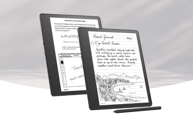 A Kindle Scribe e-reader and digital notebook