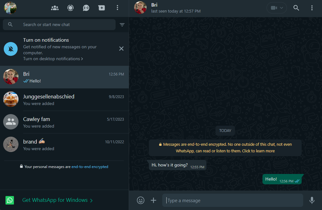 WhatsApp Web Interface